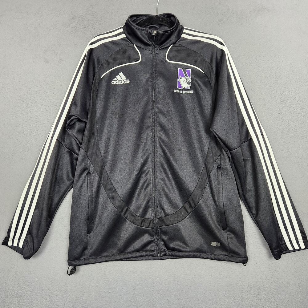 Northwestern Wildcats Track Jacket Mens Medium NCAA Football Adidas Clima365 Y2K